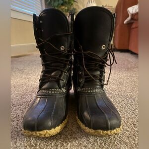 LL Bean Black and Tan Duck Boots